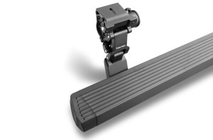 Jeep Wrangler Electric Running Boards - Go Rhino - VoltStep E1 Retractable, Dual-Motor, 6-inch, LED Lighting - Textured Black - `18-`24